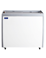 Zanduco 39" 2-Door Ice Cream Display Chest Freezer with Flat Glass Top and 270L Capacity - 110V
