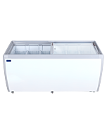 Zanduco 71" 2-Door Ice Cream Display Chest Freezer with Flat Glass Top and 566L Capacity - 110V