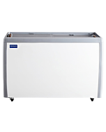 Zanduco 60" 2-Door Ice Cream Display Chest Freezer with Flat Glass Top and 470L Capacity - 110V