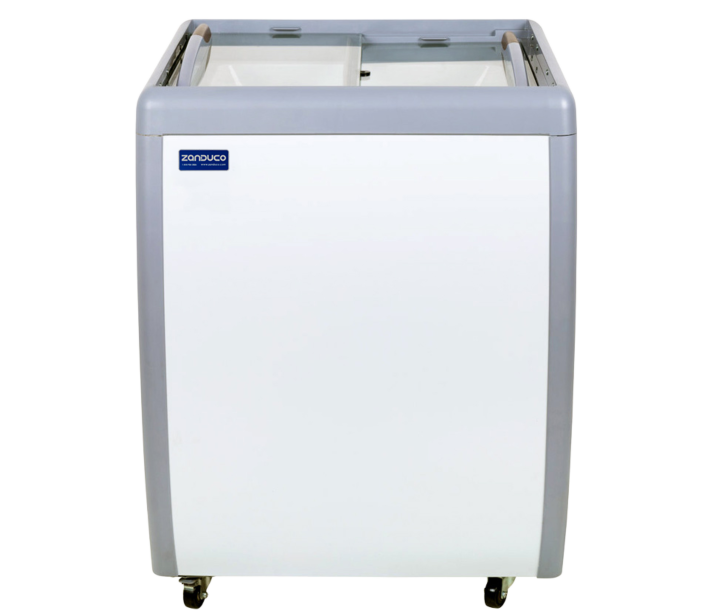 Zanduco 26'' Ice Cream Display Chest Freezer with Flat Glass and 156L Capacity - 110V - CA