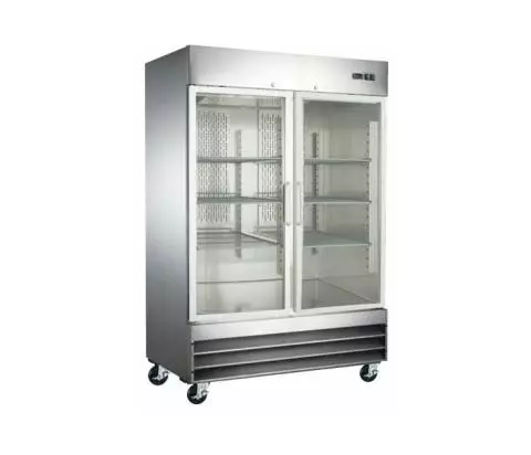 Two door hotsell glass refrigerator