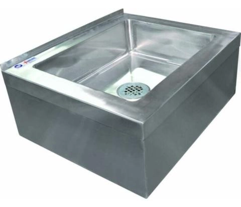 Zanduco 20 x 16 x 6 Stainless Steel Floor Mop Sink 16 Gauge