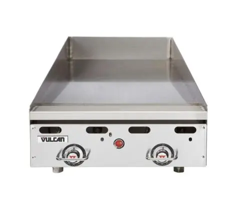 Gas griddle plate outlet