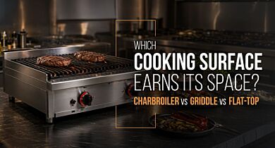 Which Cooking Surface Earns Its Space? Charbroiler, Griddle, and Flat-Top Compared