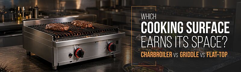 Which Cooking Surface Earns Its Space? Charbroiler, Griddle, and Flat-Top Compared