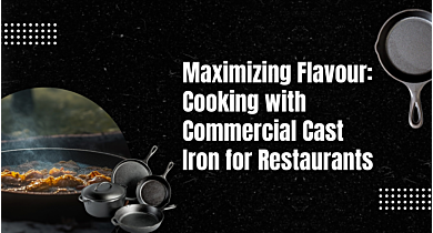 Maximizing Flavour: Cooking with Commercial Cast Iron on black background with cast iron pans