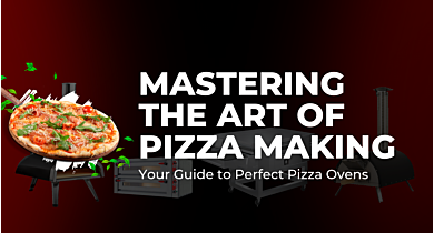 Pizza beside text Mastering the Art of Pizza Making