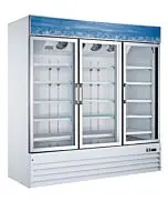 Zanduco 80" Swing Three Glass Door Reach-In Merchandiser Freezer - 58.2 cu. ft.