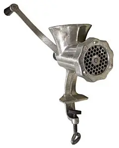 Omcan Manual Meat Grinder # 10 Cast Iron - Clamp Style