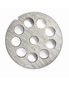 Omcan European Style #12 stainless steel plate, hubless, 12mm (1/2") - one notch/ round