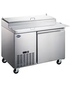 Zanduco 50" Stainless Steel Single-Door Refrigerated Pizza Prep Table with 396L Capacity - 110V