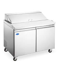 Zanduco 60" Refrigerated Prep Table with 2-Doors and 428L Capacity - 110V, 1/4 HP