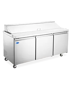 Zanduco 70" Refrigerated Prep Table with 3-Doors and 440L Capacity - 115V, 3/4 HP