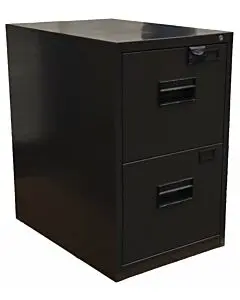 Omcan Charcoal Black Legal Vertical File Cabinet with Two Drawers