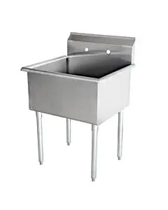 Zanduco 21" 18-Gauge One Compartment Budget Stainless Steel Sink with 3.5" Center Drain - 18" x 18" x 13" Bowl