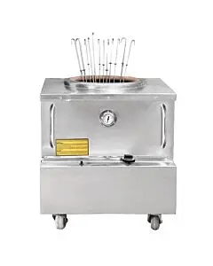 Zanduco 24" x 24" Stainless Steel Natural Gas Tandoor Clay Oven - 48,000 BTU