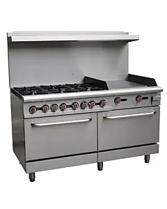 Zanduco 60" Commercial Range Oven w/ 24" Griddle and 6 Burners – Natural Gas - 171,000 BTU