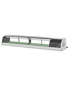 Hoshizaki HNC-180BA-R-SLH Curved Glass Refrigerated Sushi Display Case 70.9" - Right Side Compressor, Half Glass Doors