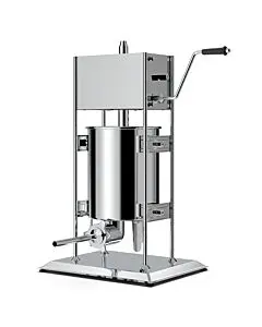 Omcan 33 lbs/15 kg Vertical Gear Driven Manual Stainless Steel Sausage Stuffer