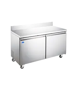 Zanduco 60" Two Door Worktop Freezer with Backsplash with 425L Capacity - 345W, 115V
