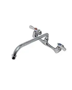 Zanduco Splash Mounted Faucet 8" Centers, Swing Nozzle 14" Spout