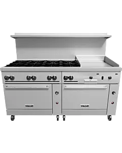 Vulcan Endurance Series 72" Gas Range with Two Convection Ovens, 8 Burners, and 24" Thermostatic Griddle