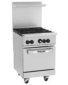 Vulcan 24S-4B Endurance Series 24" 4 Burner Range with Standard Oven and 143,000 BTU - Natural Gas/Liquid Propane