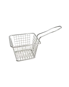 Omcan 4" x 4" x 3" Stainless Steel Mini Serving Basket - Square