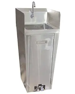 Zanduco Pedestal Sink with 16" X 14" X 6" Bowl, Side Splashes, Foot Valve, And Faucet