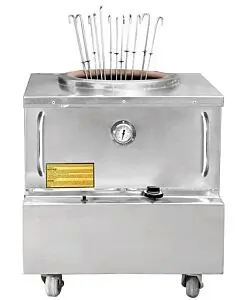 Zanduco 28" x 30" Stainless Steel Natural Gas Tandoor Clay Oven – 48,000 BTU