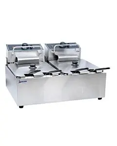 Omcan 6 Qt (7 Liters) Double Countertop Electric Fryer – 220V, 1Ph, 2500W (x2)