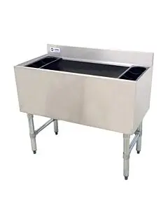 Omcan 18" X 36" Insulated Stainless Steel Underbar Ice Bin with Cold Plate and Bottle Holders