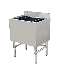 Omcan 18" X 24" Stainless Steel Underbar Ice Bin with Cold Plate and Bottle Holders