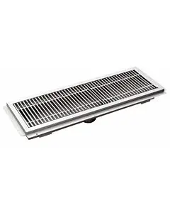 Omcan 12" Floor Trough 14-Gauge 304 Stainless Steel with Grating Bar