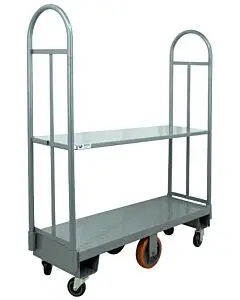 Omcan 16" x 48" Heavy-Duty U-Boat Utility Cart - 2000 lb. Capacity, Gray