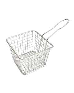Omcan 4" x 3" x 3" Stainless Steel Mini Serving Basket - Rectangular
