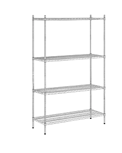  Zanduco 24" Depth Heavy Duty Commercial Chrome Shelf Set, Shelves & Posts with Levelers - NSF