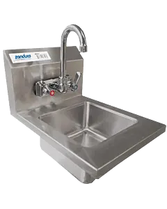 Zanduco Wall Mounted Hand Sink with 4" Low Lead Gooseneck Faucet