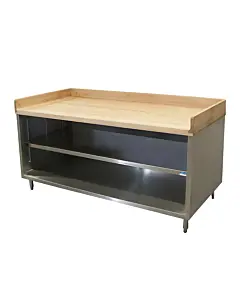 BK Resources CMBT 30" Maple Bakers Top Cabinet Base Chef Table - No Doors