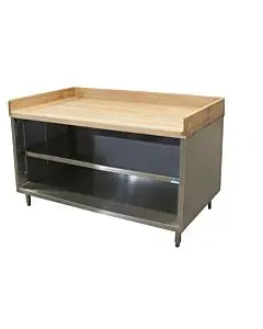 BK Resources CMBT 36" Maple Bakers Top Cabinet Base Chef Table - No Doors