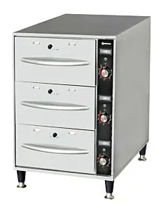 Omcan Freestanding Narrow, 3 Drawer Warmer - 120V