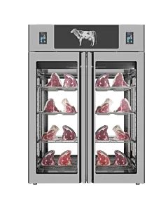 Stagionello® Dry Age 3.0 TWIN 1400 Liter, 150 Kg + 150 Kg Dry Aging Cabinet with Humidity Management, 4-Glass View – 220-240V, 1Ph, 548W