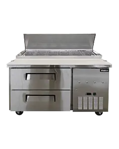 Omcan 48" Refrigerated Pizza Prep Table with Drawers and 339.8L Capacity - 110-120V, 1/5 HP