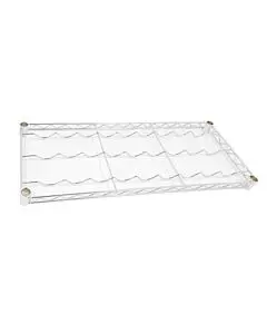 Zanduco 14" x 48" Commercial Chrome Wire Wine Shelf, 13 Bottles - NSF