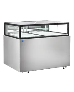 Zanduco 60" Flat Top Stainless Steel Refrigerated Display Case with 474L Capacity - 110V, 400W