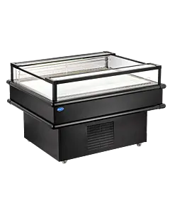 Zanduco 37.5" Black Refrigerated Island Top-Open Display Case with 120L Capacity - 110V, 320W