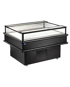 Zanduco 61" Black Refrigerated Island Top-Open Display Case with 202L Capacity - 110V, 380W