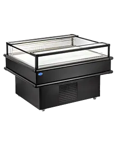 Zanduco 73" Black Refrigerated Island Top-Open Display Case with 243L Capacity - 110V, 540W