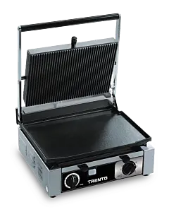 Trento 10" x 15" Single Panini Grill, Rib/Smooth - 120V, 1700W