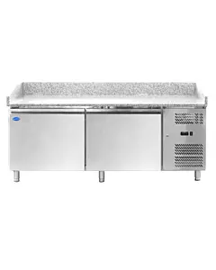 Zanduco 80" Granite Top Refrigerated Pizza Prep Table With 2 Doors - 115V